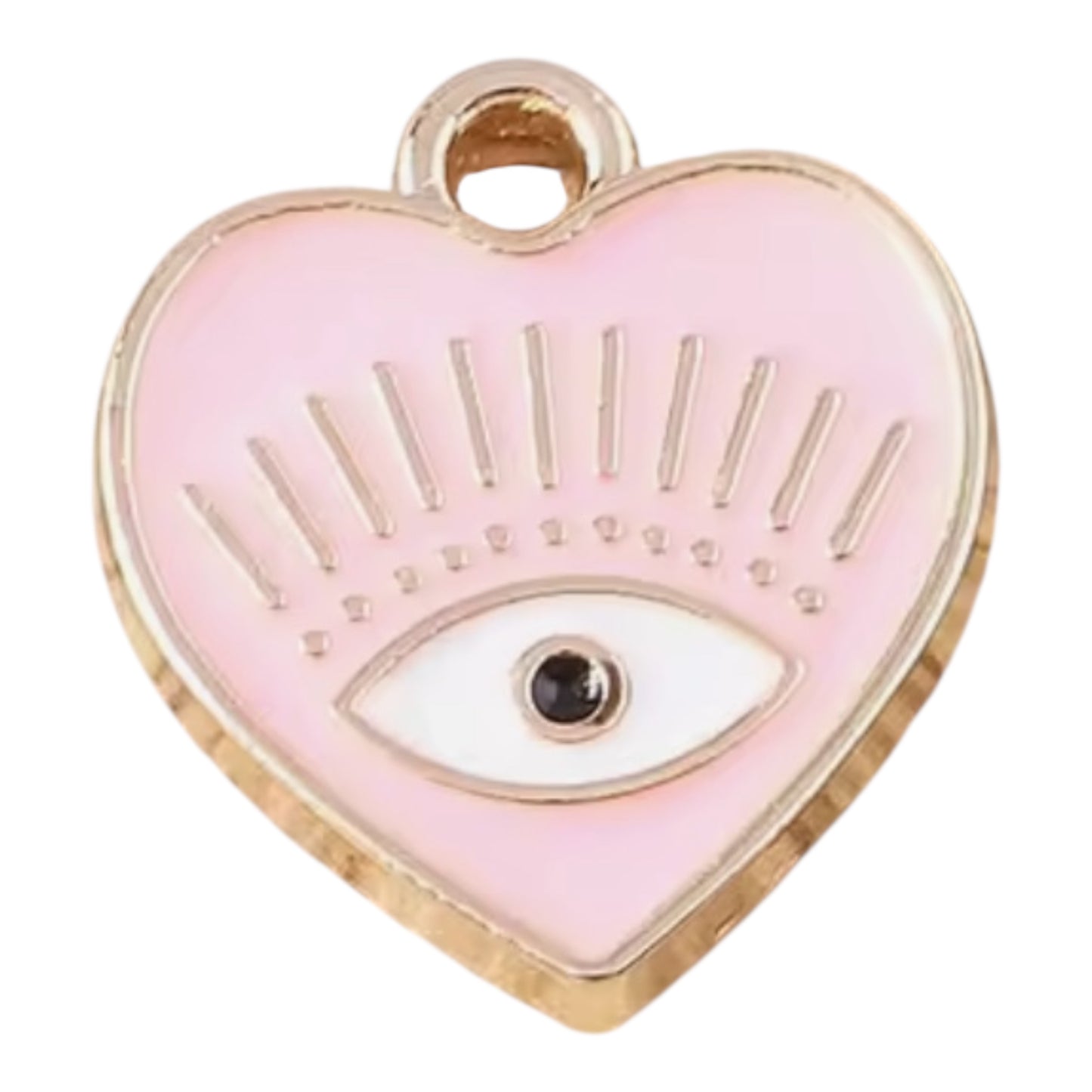 Pink Heart Evil Eye
