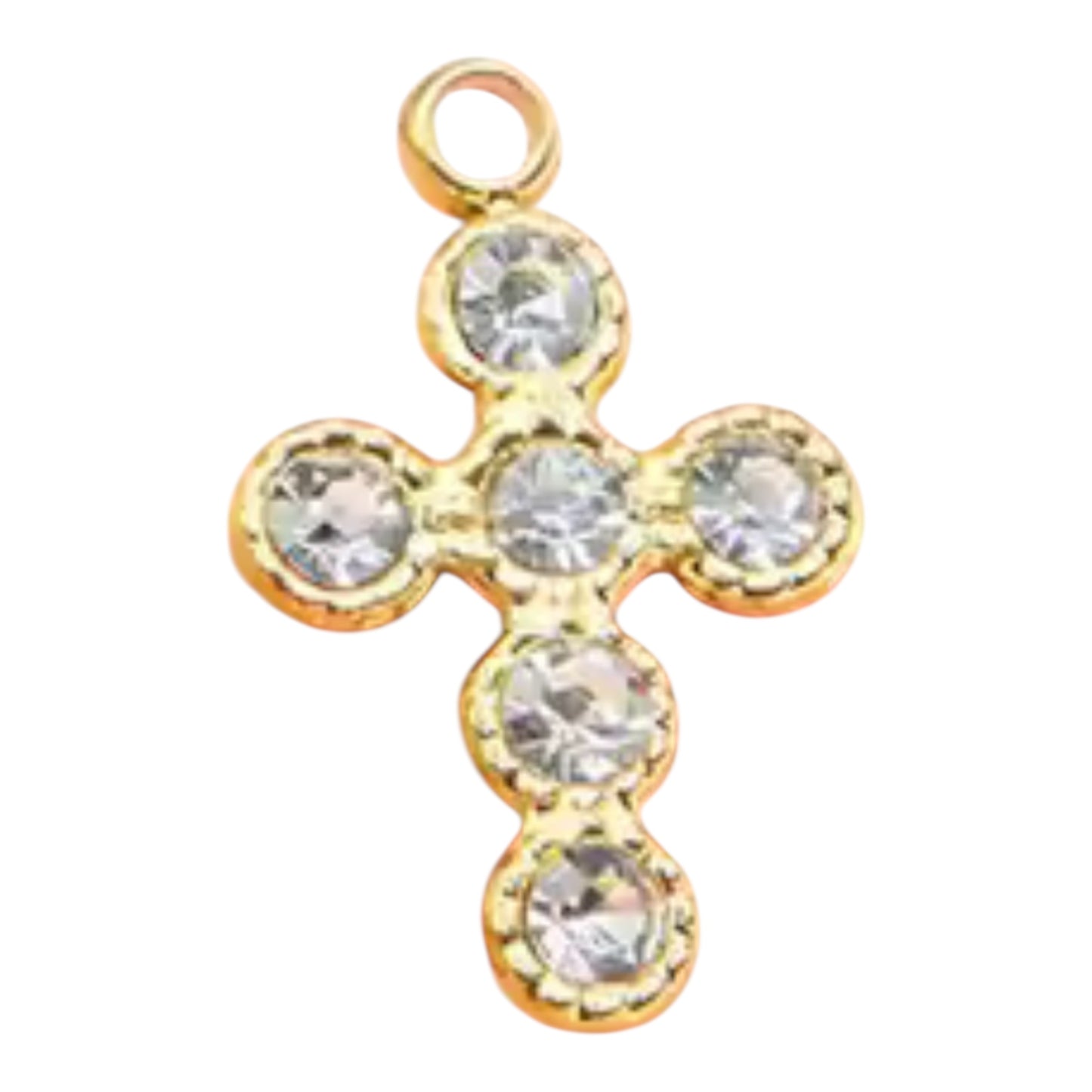 GOLD MINI DIAMANTÉ CROSS
