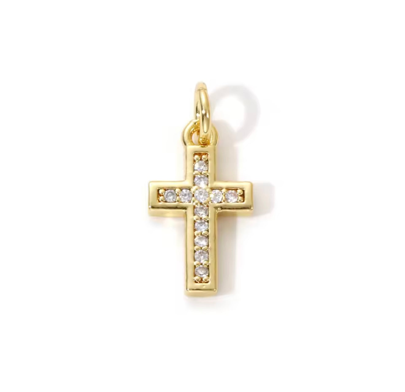 18k gold cubic zirconia cross
