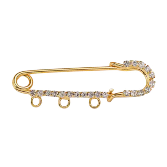 3 Loop Diamanté Pin